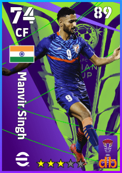 Manvir Singh — CF, OVR 74, MAX 89