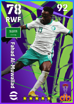 Fahad Al-Muwallad — RWF, OVR 78, MAX 92