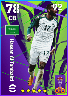 Hassan Al Tambakti — CB, OVR 78, MAX 92
