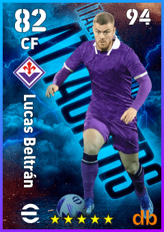 Lucas Beltrán — CF, OVR 82, MAX 94