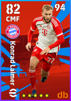 Konrad Laimer — CMF, OVR 82, MAX 94