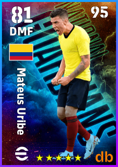 Mateus Uribe — DMF, OVR 81, MAX 95