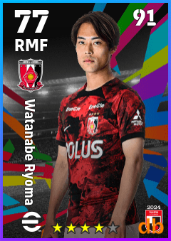 Watanabe Ryoma — RMF, OVR 77, MAX 91