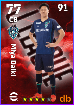 Miya Daiki — CB, OVR 77, MAX 91