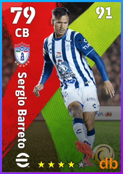 Sergio Barreto — CB, OVR 79, MAX 91