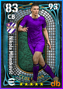 Nikola Milenković — CB, OVR 83, MAX 93