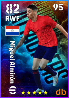 Miguel Almirón — RWF, OVR 82, MAX 95