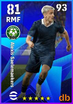 Alexis Saelemaekers — RMF, OVR 81, MAX 93