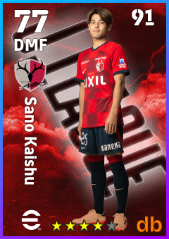 Sano Kaishu — DMF, OVR 77, MAX 91