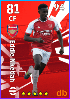 Eddie Nketiah — CF, OVR 81, MAX 94