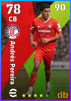 Andrés Pereira — CB, OVR 78, MAX 90