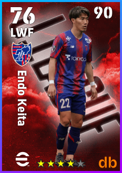 Endo Keita — LWF, OVR 76, MAX 90