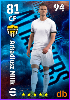 Arkadiusz Milik — CF, OVR 81, MAX 94