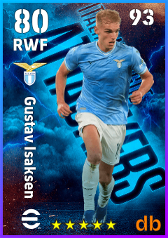 Gustav Isaksen — RWF, OVR 80, MAX 93