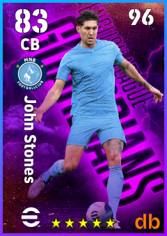 John Stones — CB, OVR 83, MAX 96