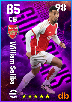 William Saliba — CB, OVR 85, MAX 98