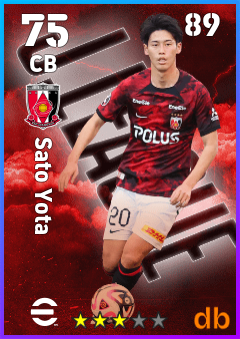 Sato Yota — CB, OVR 75, MAX 89