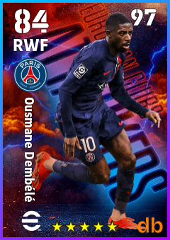 Ousmane Dembélé — RWF, OVR 84, MAX 97