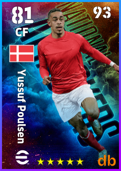 Yussuf Poulsen — CF, OVR 81, MAX 93