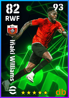 Iñaki Williams — RWF, OVR 82, MAX 93