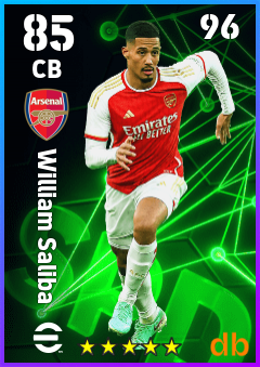 William Saliba — CB, OVR 85, MAX 96