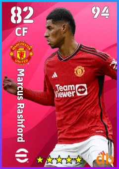 Marcus Rashford — CF, OVR 82, MAX 94