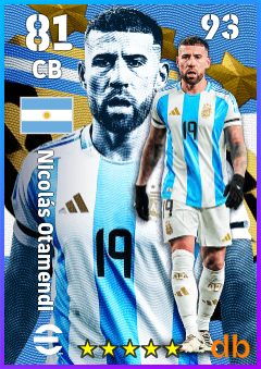 Nicolás Otamendi — CB, OVR 81, MAX 93