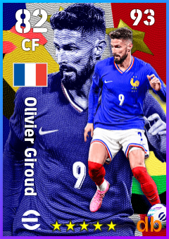 Olivier Giroud — CF, OVR 82, MAX 93