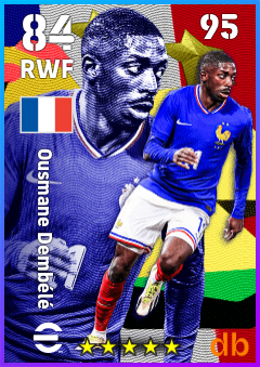 Ousmane Dembélé — RWF, OVR 84, MAX 95