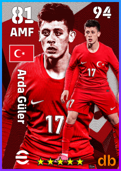 Arda Güler — AMF, OVR 81, MAX 94