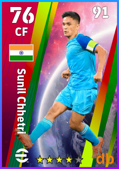 Sunil Chhetri — CF, OVR 76, MAX 91