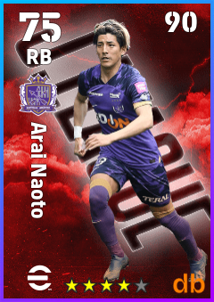 Arai Naoto — RB, OVR 75, MAX 90