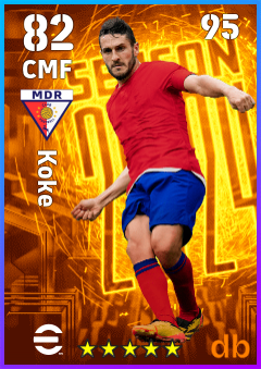 Koke — CMF, OVR 82, MAX 95