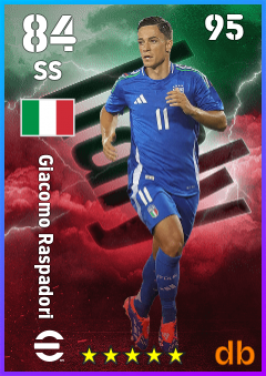 Giacomo Raspadori — SS, OVR 84, MAX 95