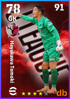 Hayakawa Tomoki — GK, OVR 78, MAX 91