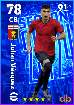 Johan Vásquez — CB, OVR 78, MAX 91