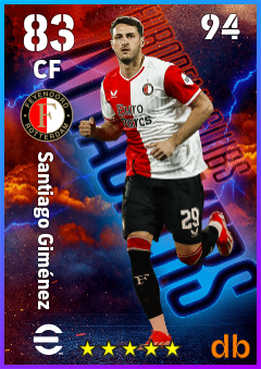 Santiago Giménez — CF, OVR 83, MAX 94