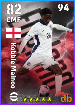 Kobbie Mainoo — CMF, OVR 82, MAX 94