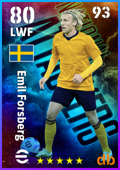Emil Forsberg — LWF, OVR 80, MAX 93