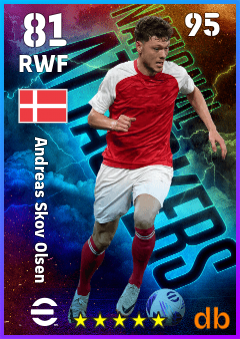 Andreas Skov Olsen — RWF, OVR 81, MAX 95
