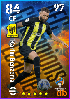 Karim Benzema — CF, OVR 84, MAX 97
