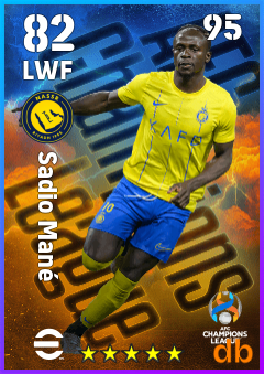 Sadio Mané — LWF, OVR 82, MAX 95