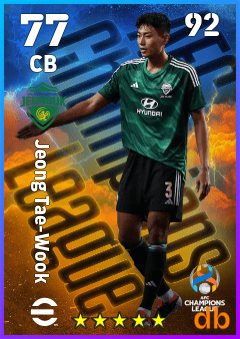 Jeong Tae-Wook — CB, OVR 77, MAX 92