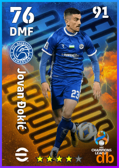 Jovan Đokić — DMF, OVR 76, MAX 91