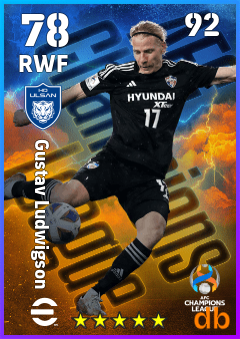 Gustav Ludwigson — RWF, OVR 78, MAX 92