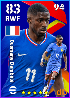 Ousmane Dembélé — RWF, OVR 83, MAX 94