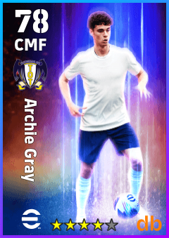 Archie Gray — CMF, OVR 78, MAX 78