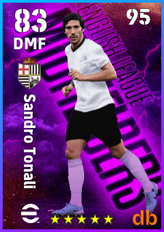 Sandro Tonali — DMF, OVR 83, MAX 95