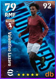 Valentino Lazaro — RMF, OVR 79, MAX 92