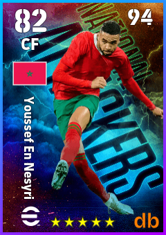 Youssef En Nesyri — CF, OVR 82, MAX 94